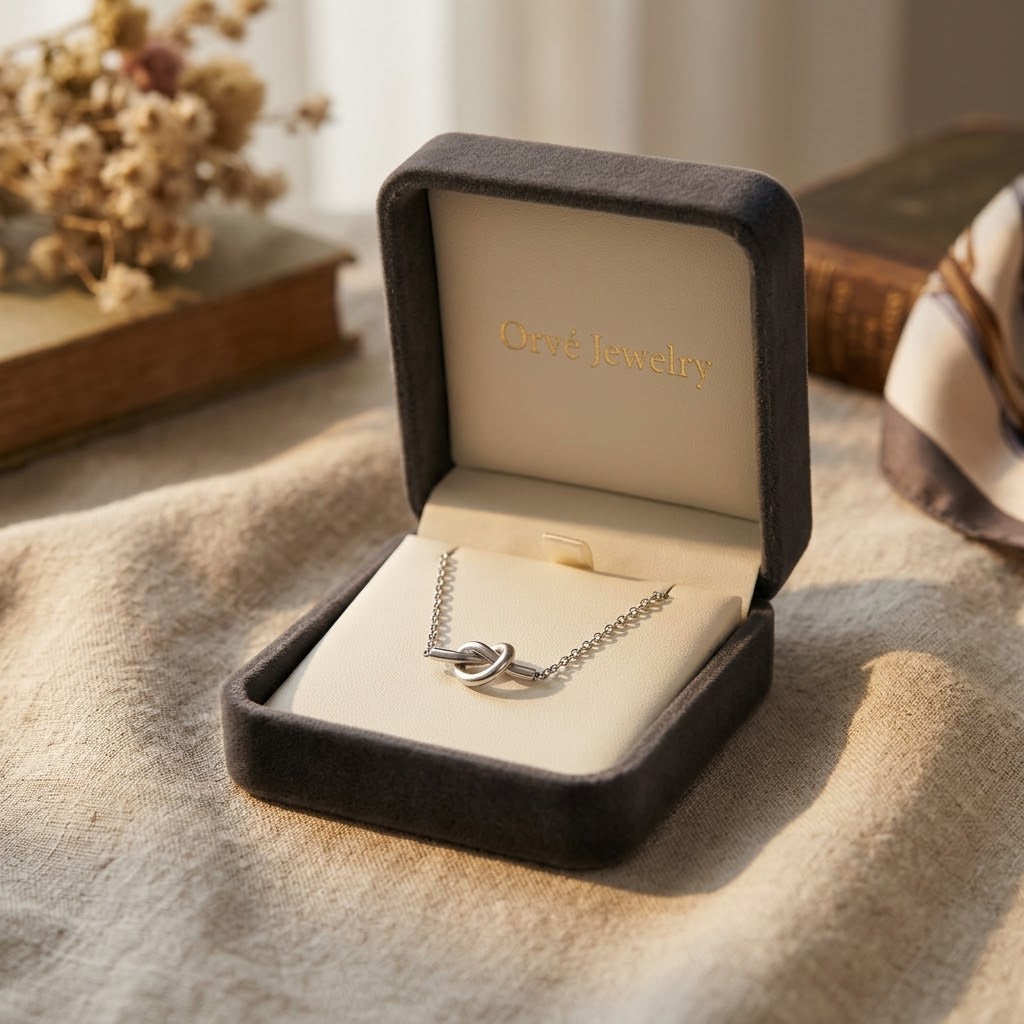 Adela Knot Silver Necklace — Waterproof Minimalist Pendant Necklace