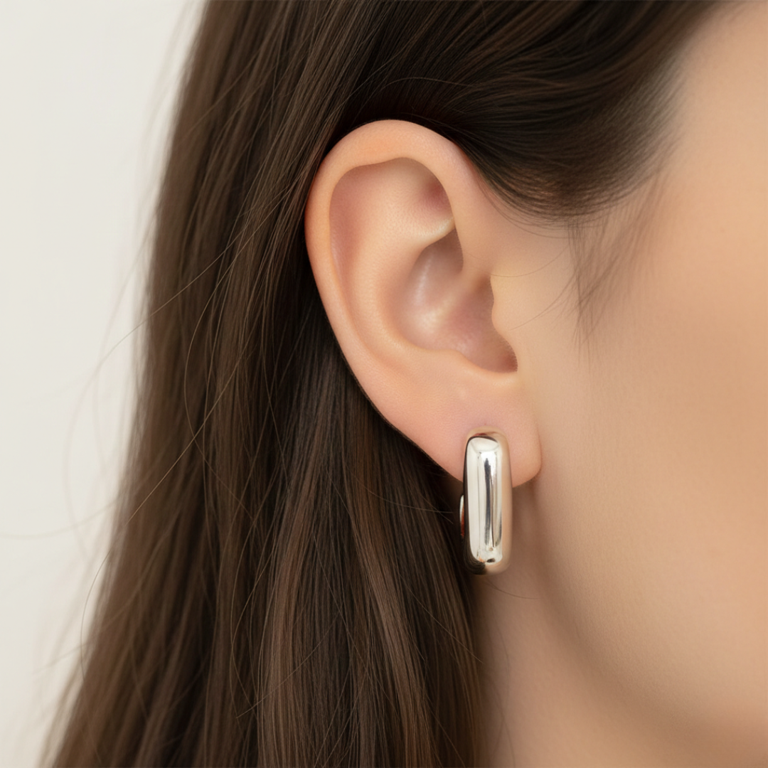 Alice Square Hoop Earrings — Waterproof Minimalist Geometric Hoops