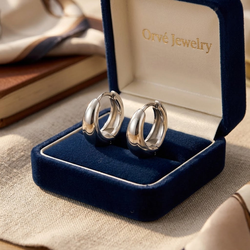 Audrey Silver Hoop Earrings — Waterproof Classic Everyday Hoops