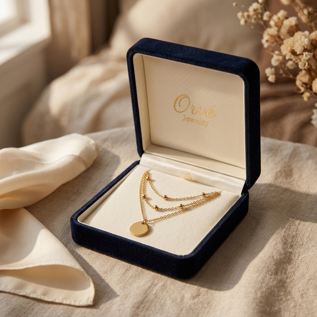 Layered Disc Gold Necklace — Waterproof Multi-Strand Coin Necklace