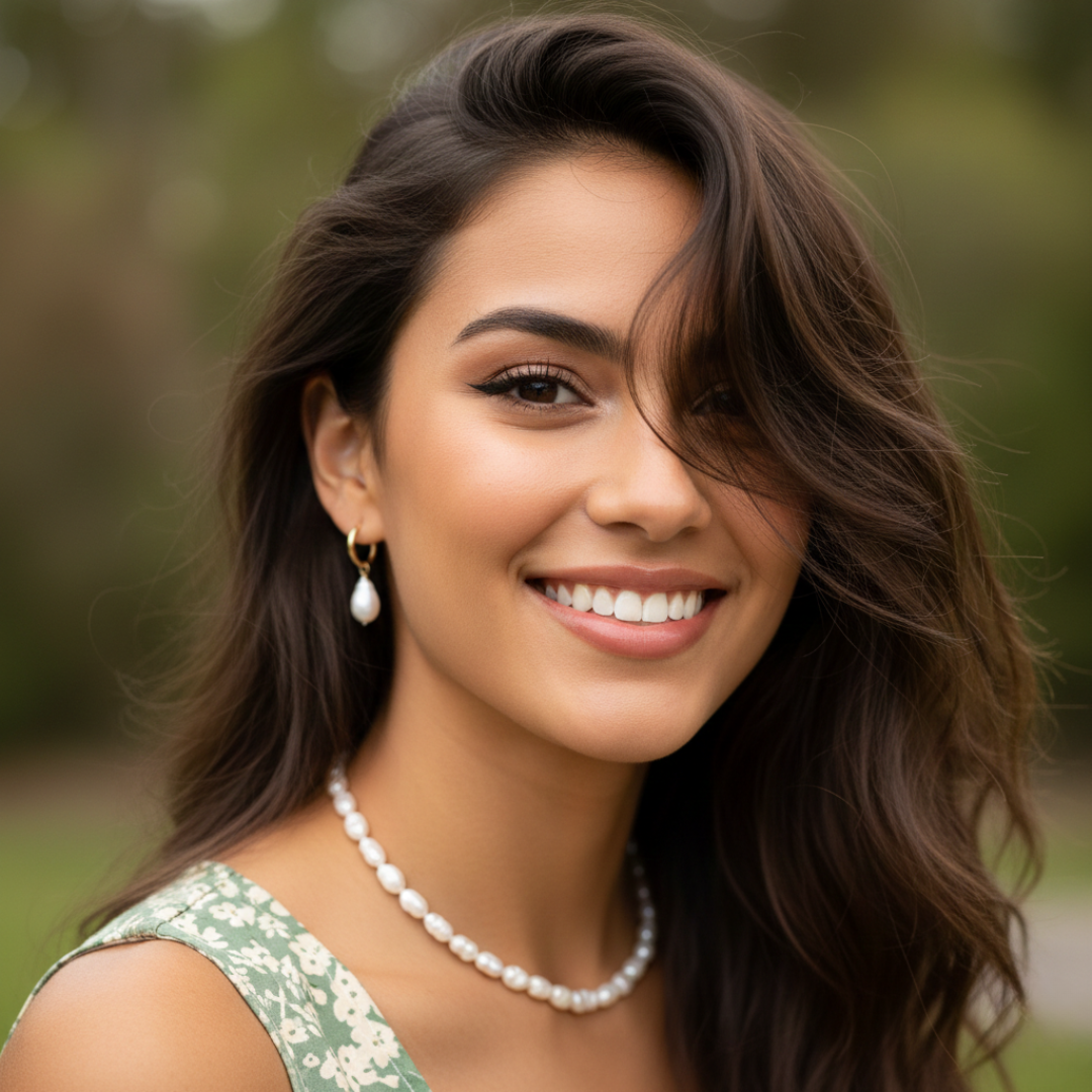 Bella Freshwater Pearl Hoop Earrings — Elegant Everyday Drop Earrings