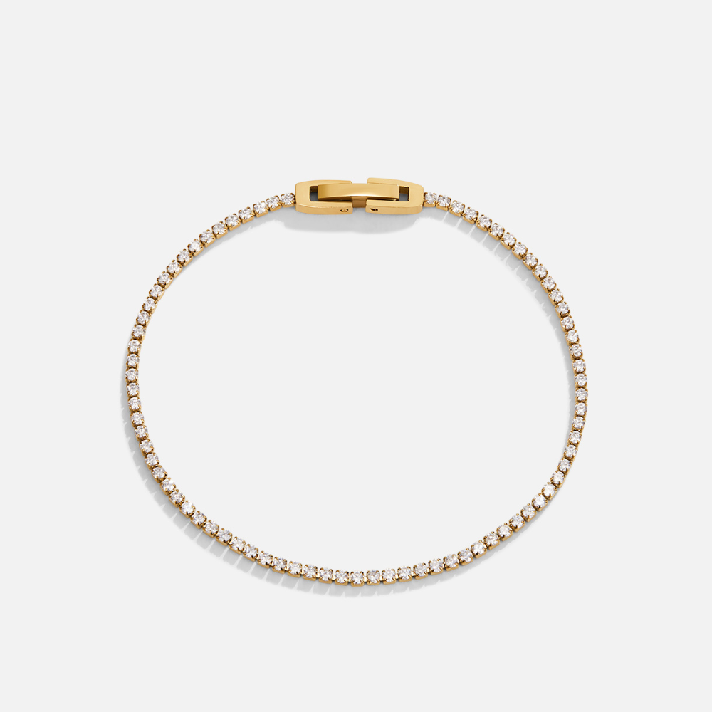 Niyah Crystal Tennis Gold Bracelet — Sparkling Tennis Bracelet