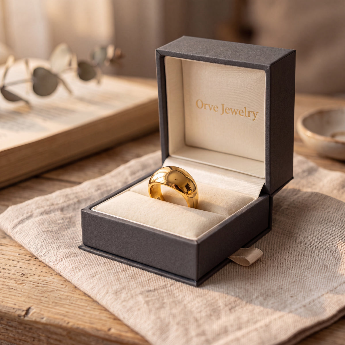 Alice Gold Band Ring — Smooth Shiny Minimalist Everyday Ring