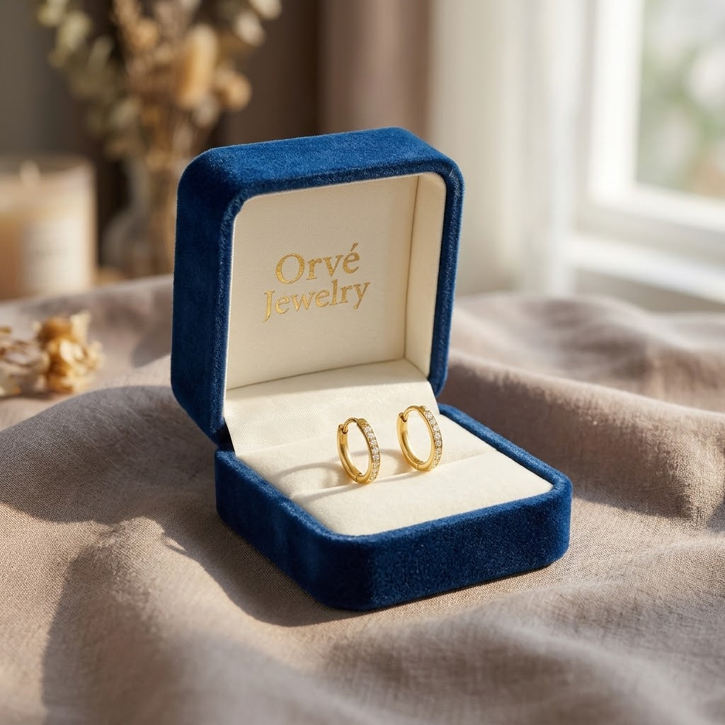Eternity Crystal Hoop Earrings — Sparkling Everyday Gold Hoops