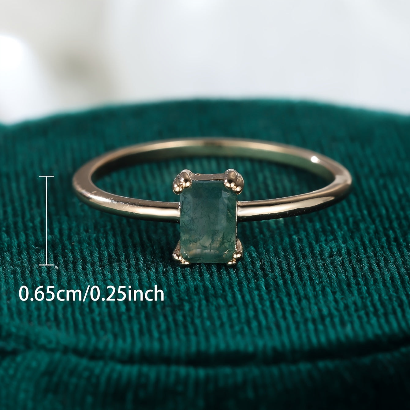 Natural Moss Agate Ring — Waterproof Earthy Gemstone Statement Ring