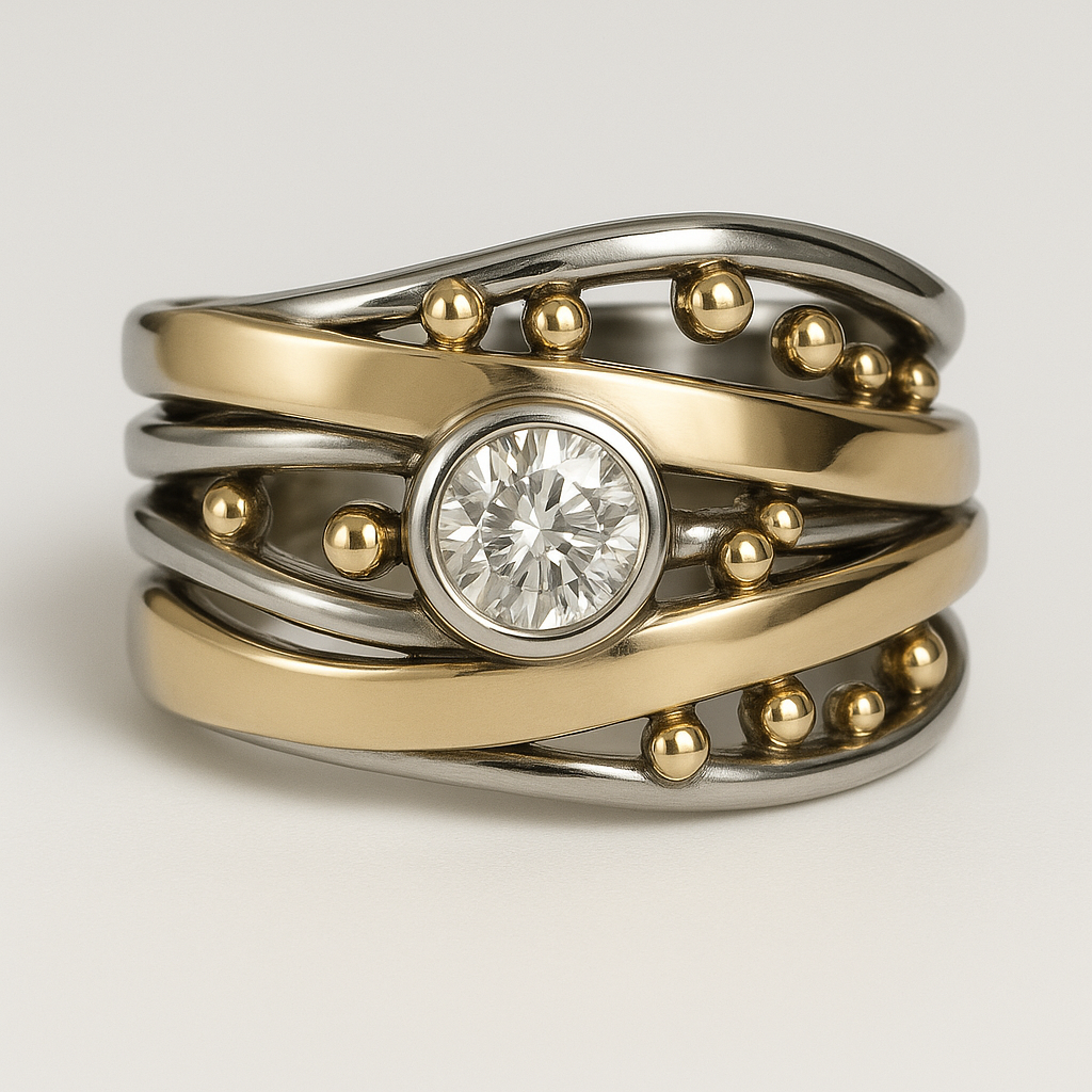 Royal Vintage Gold Inlaid Ring — Waterproof Ornate Statement Ring