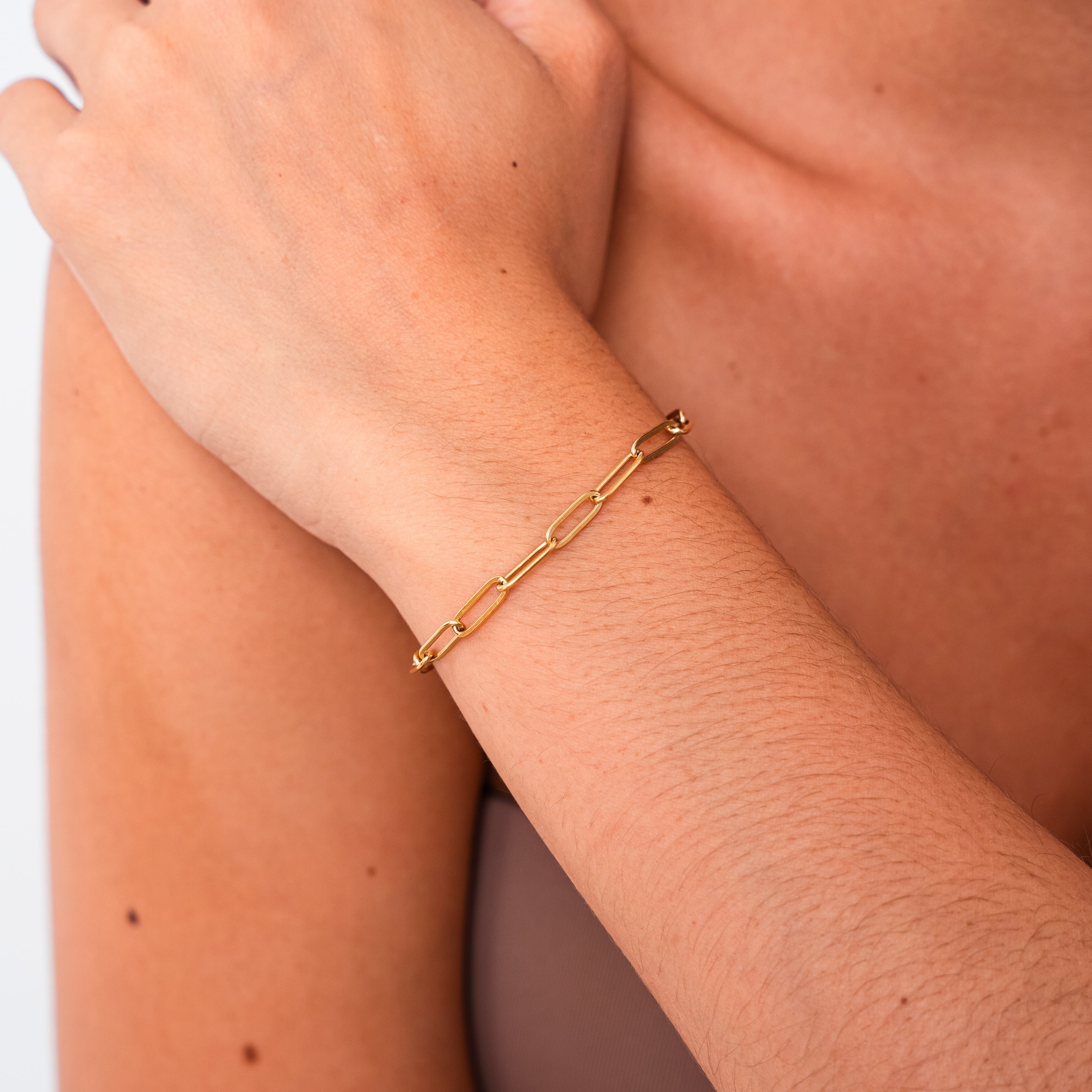 Metal Paperclip Chain Bracelet — Waterproof Adjustable Everyday Bracelet