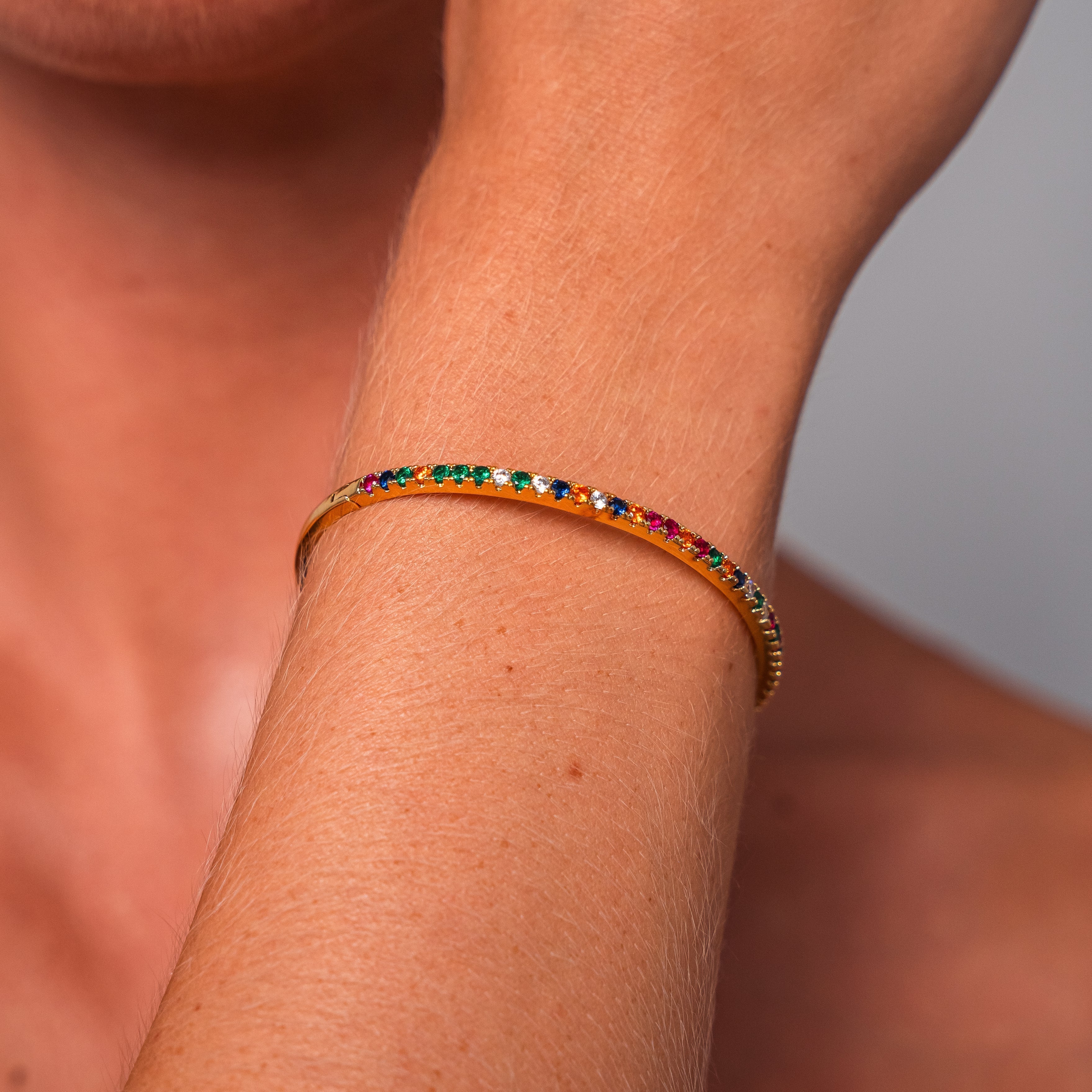 Vibrant Purple Rainbow Bracelet — Colourful Gemstone Joy Bracelet