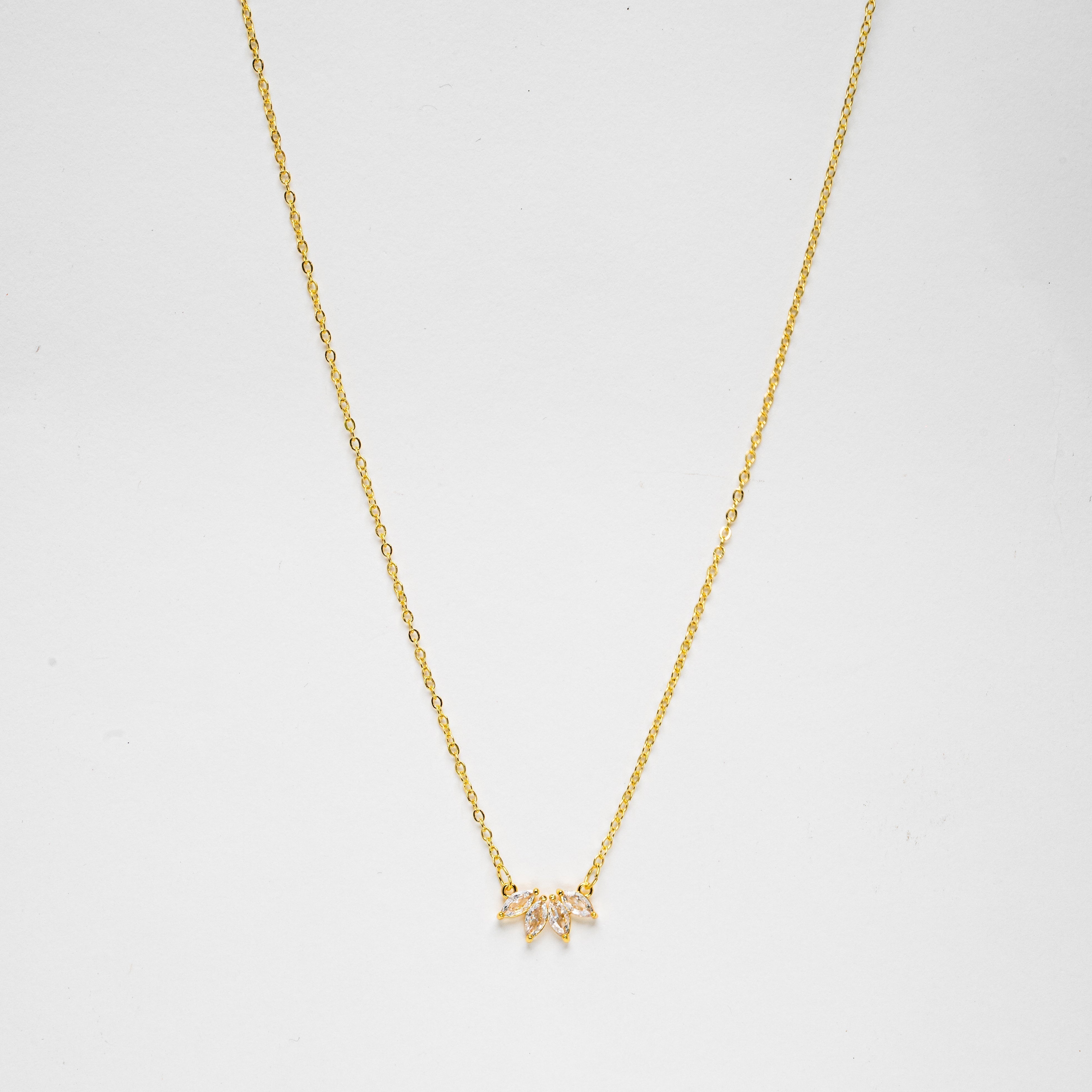 Tiffany Crystal Pendant Necklace — AAA Zirconia Elegant Gold Necklace