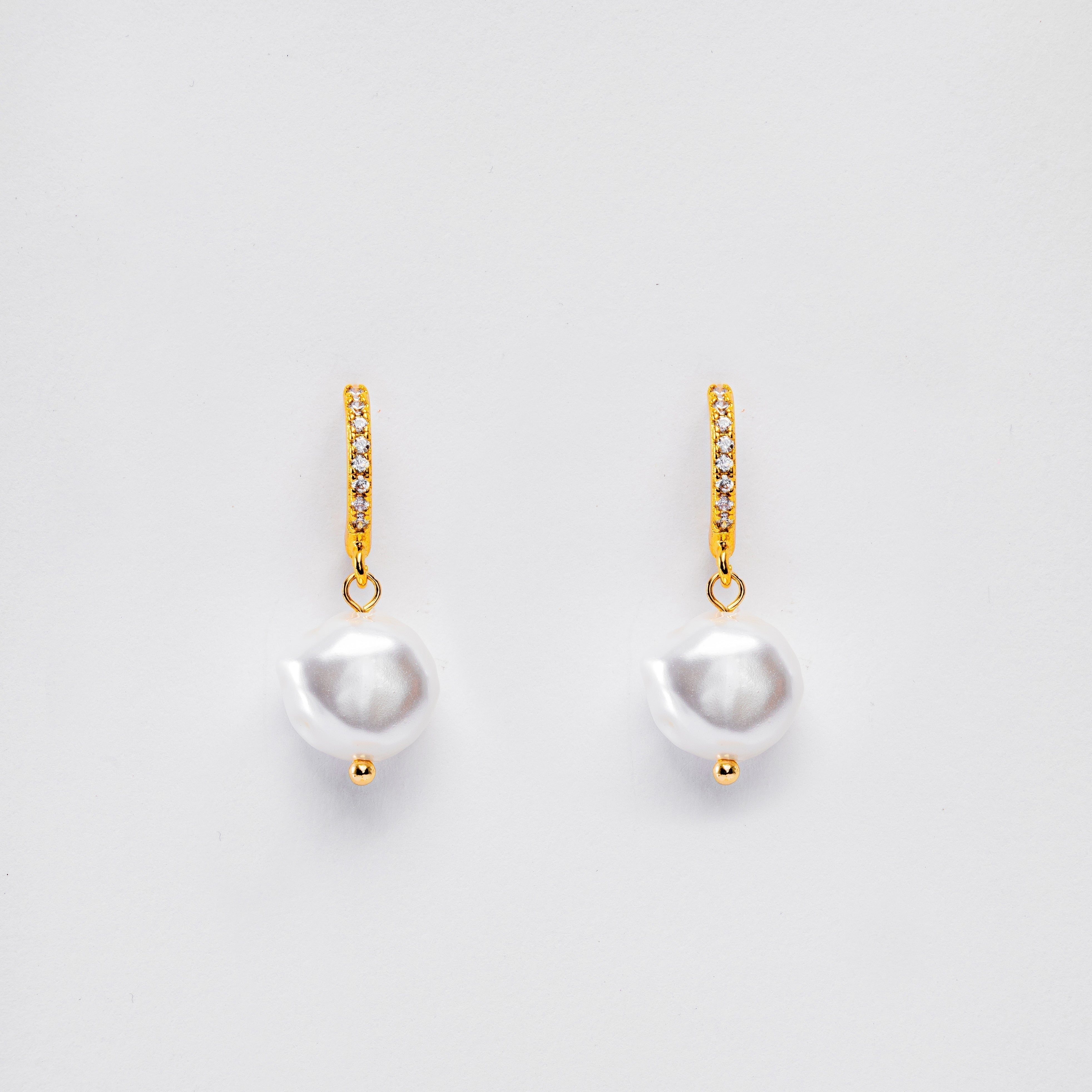 Selena Freshwater Pearl Earrings — Waterproof Real Baroque Pearl Earrings