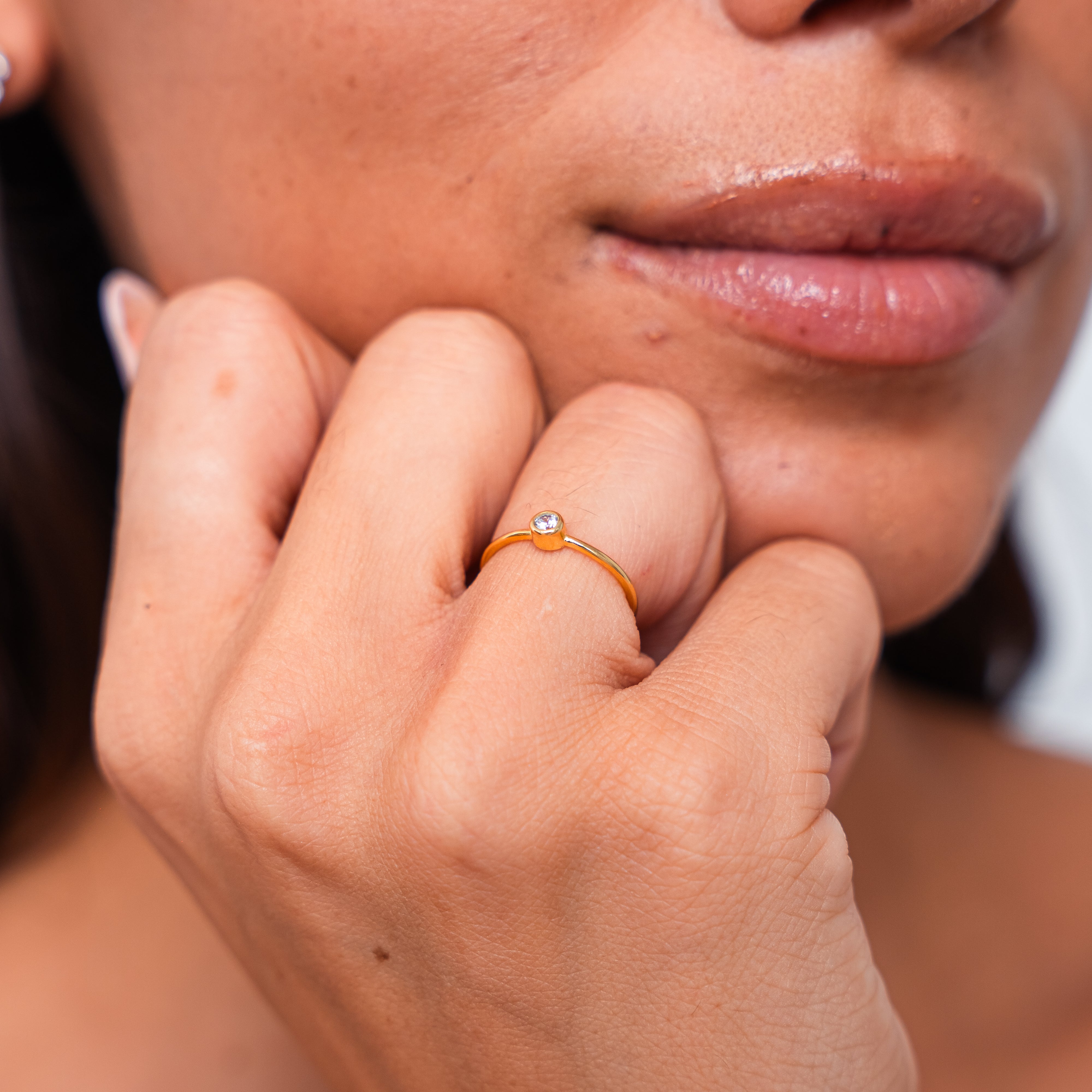 Cornelia Crystal Ring — 18K Gold Plated Everyday Glamour Ring