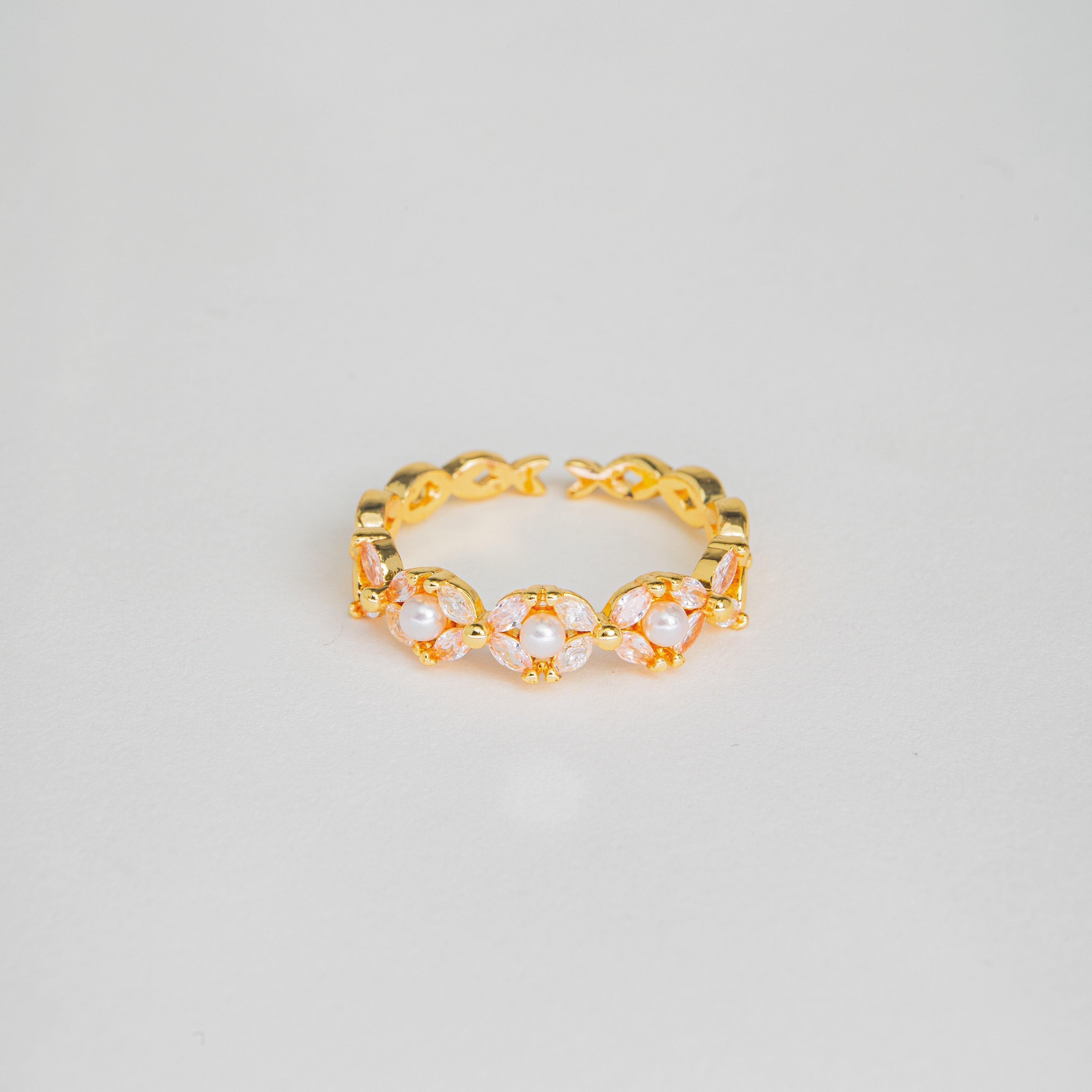 Pearl of Frances Ring — Adjustable 18K Gold PVD Freshwater Pearl Ring