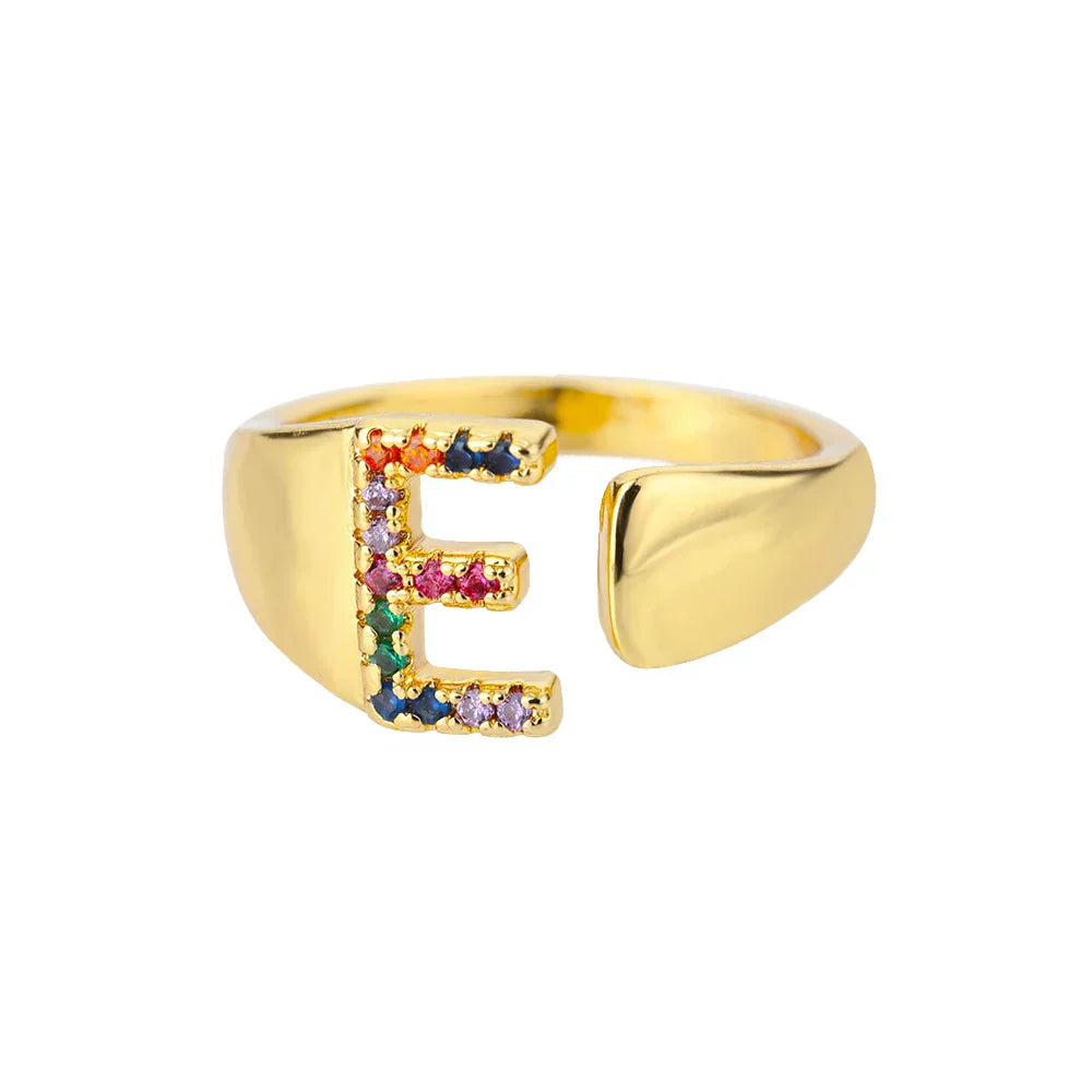Ember Gold Initial Ring — Waterproof 18K Gold Plated Personalised Ring
