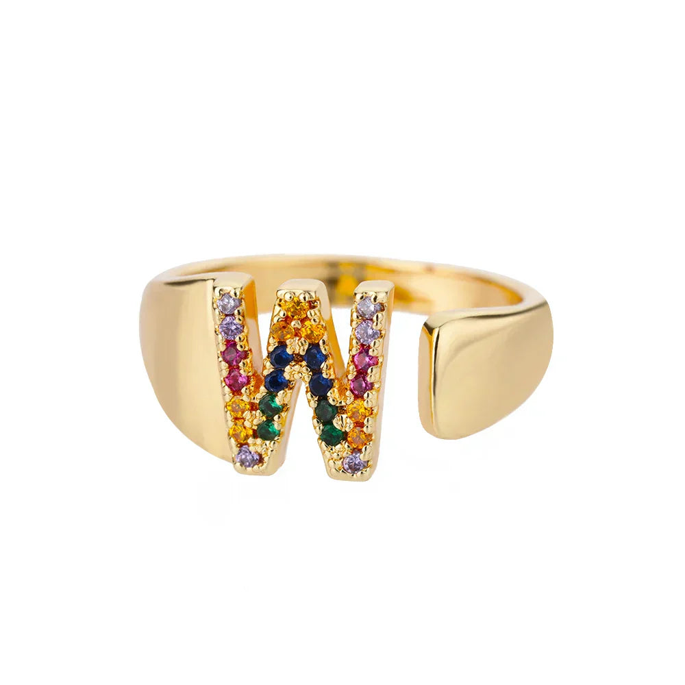 Wish Gold Initial Ring — Waterproof 18K Gold Plated Personalised Ring
