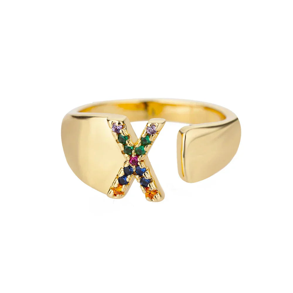 Xhale Gold Initial Ring — Waterproof 18K Gold Plated Personalised Ring