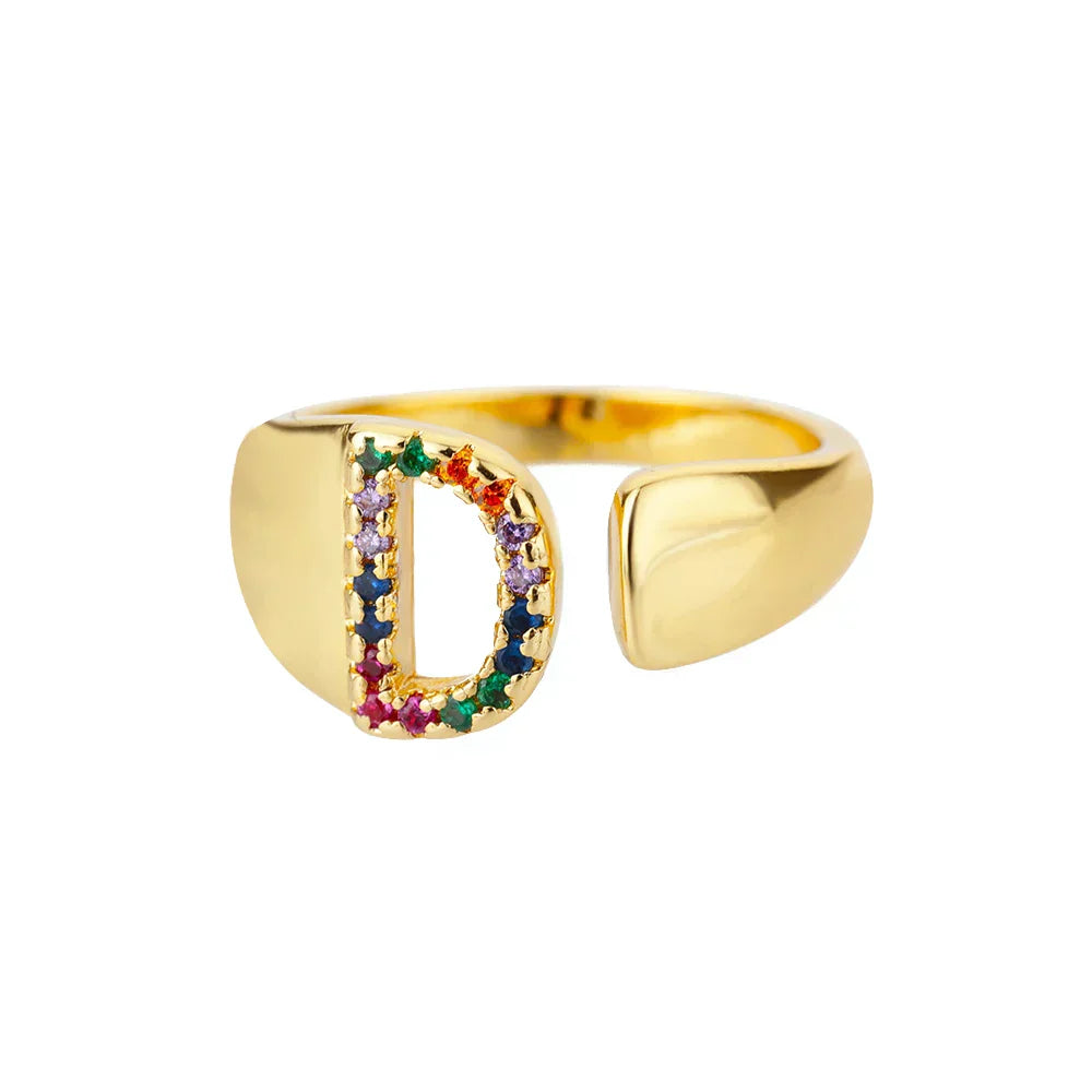 Dream Gold Initial Ring — Waterproof 18K Gold Plated Personalised Ring