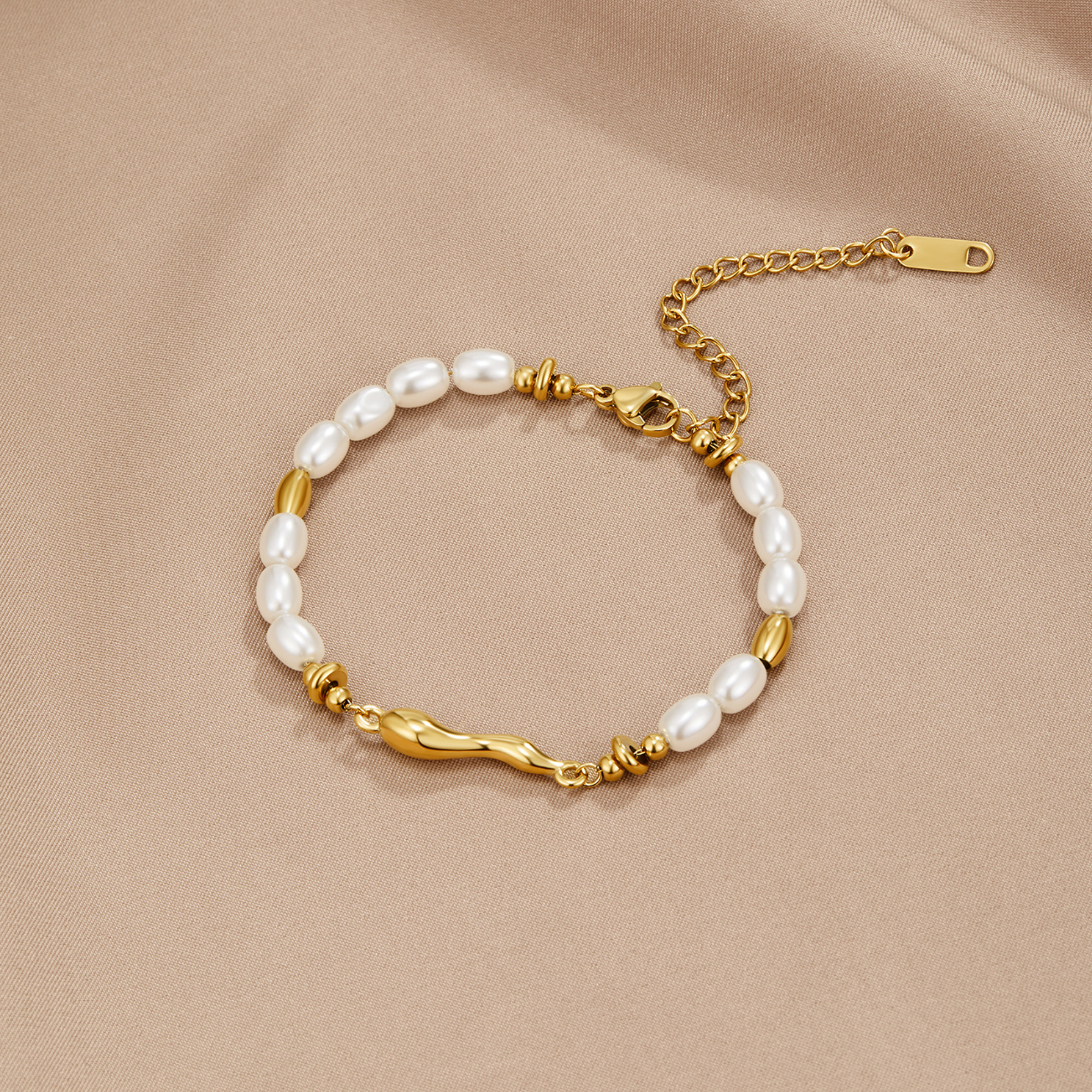 Love Freshwater Pearl Gold Bracelet — Elegant Layering Piece