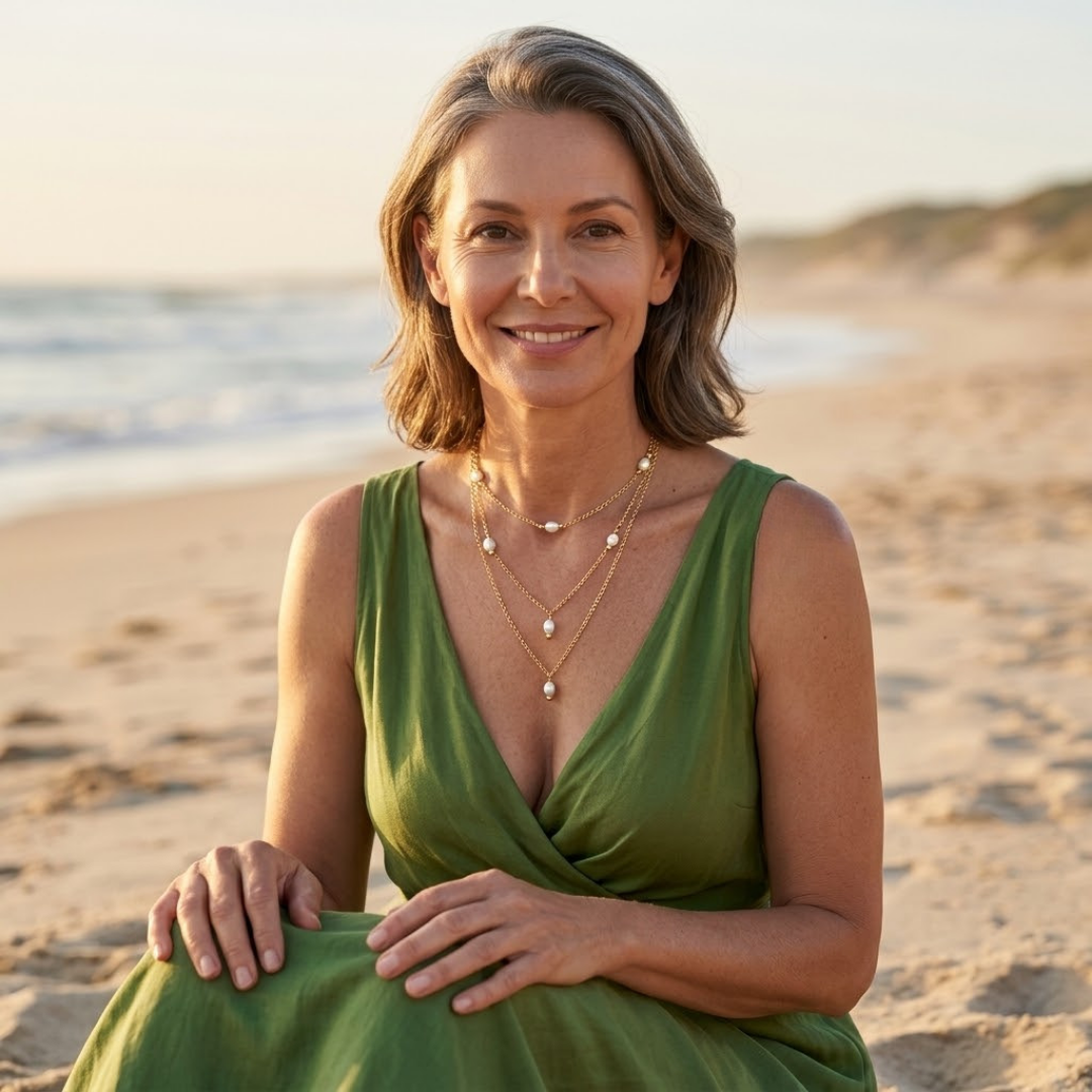 Kay Pearl Drop Layered Necklace — Waterproof Classic & Modern Pearl Necklace