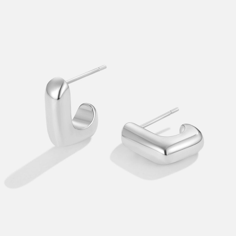 Alice Square Hoop Earrings — Waterproof Minimalist Geometric Hoops