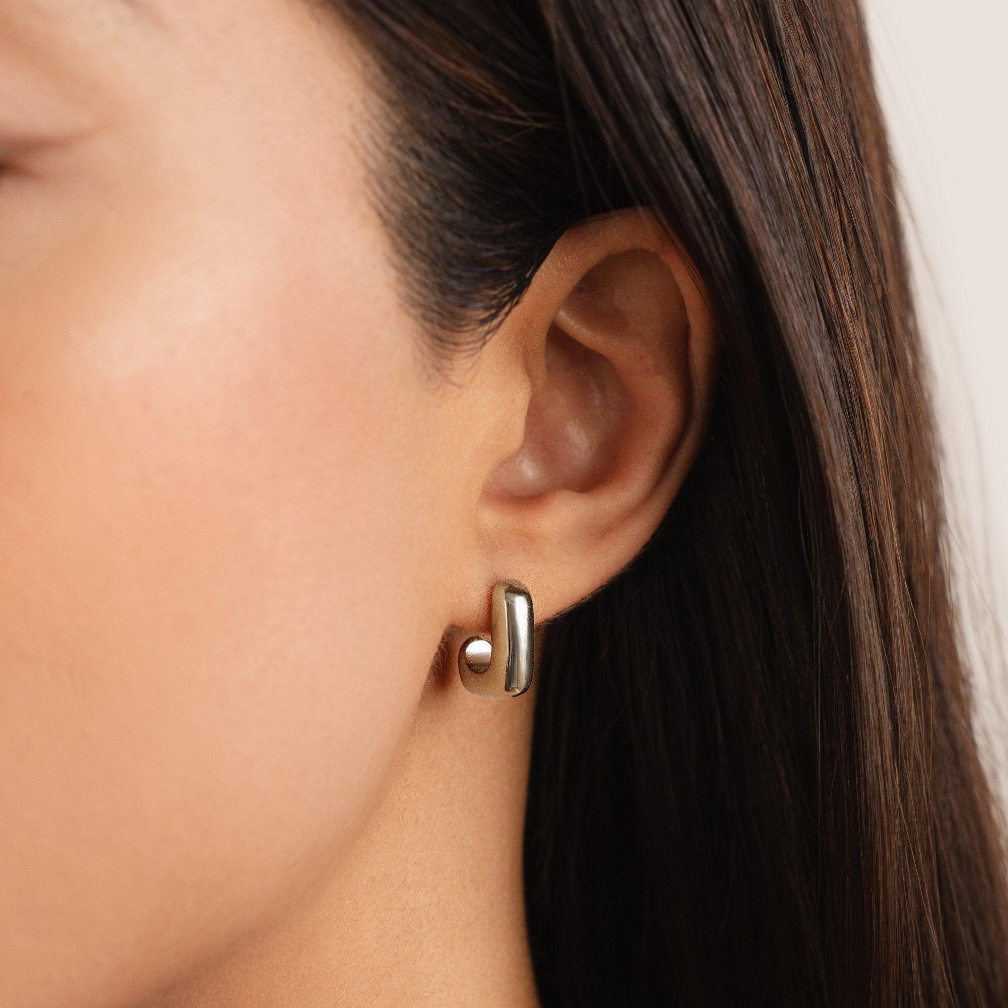 Alice Square Hoop Earrings — Waterproof Minimalist Geometric Hoops