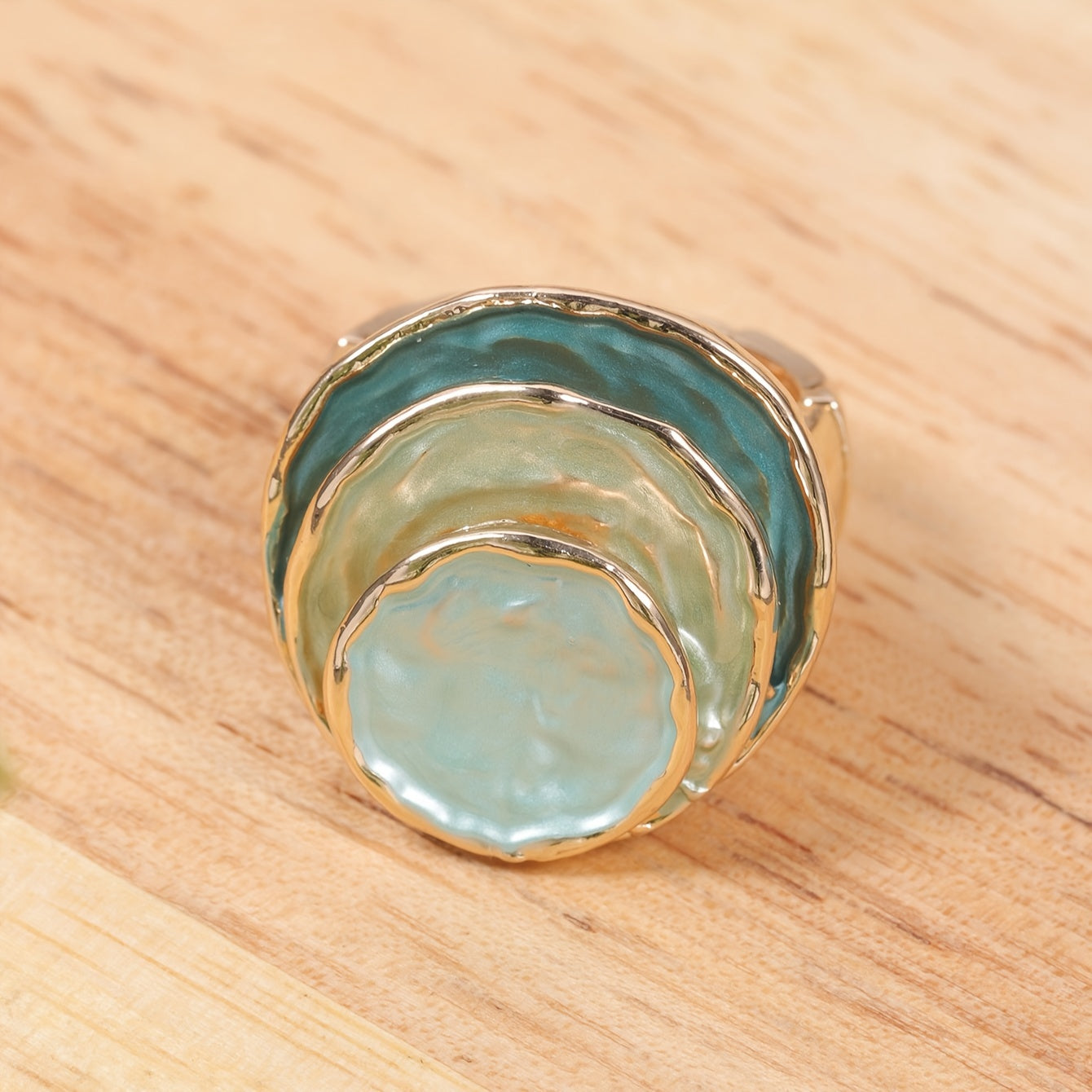 Boho Three-Layer Enamel Ring — Waterproof Colourful Bohemian Stacking Ring