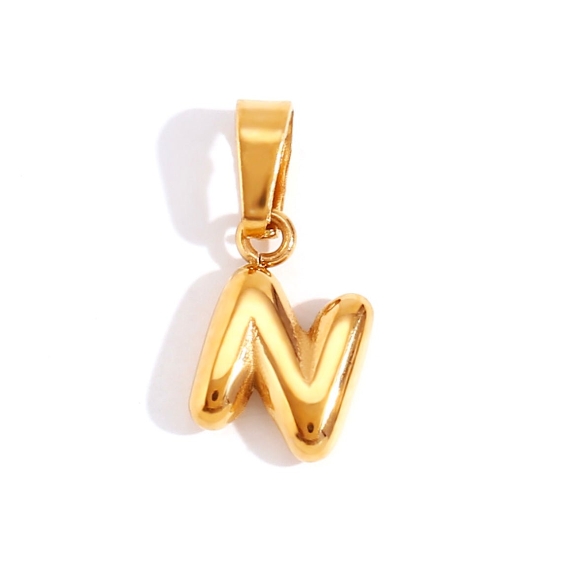Bubble Letter Initial Necklace — Personalised Waterproof Gold Necklace