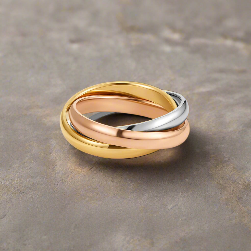 Three-Toned Loop Ring — Waterproof Tri-Colour Stacking Ring