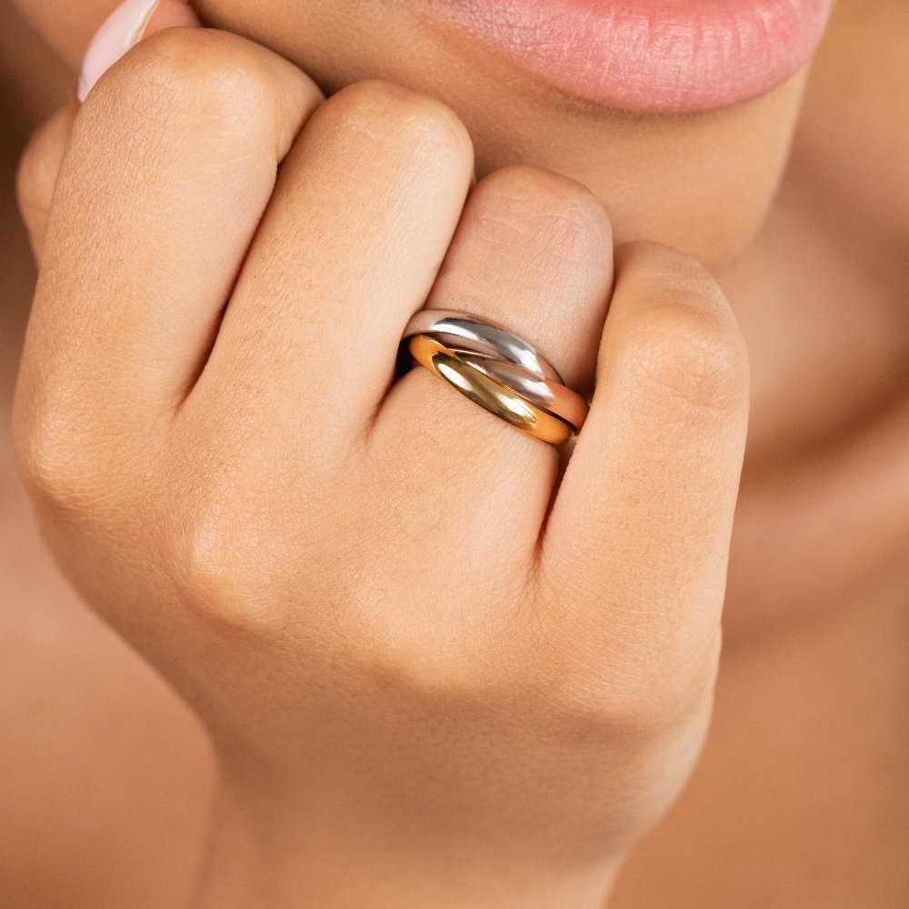 Three-Toned Loop Ring — Waterproof Tri-Colour Stacking Ring