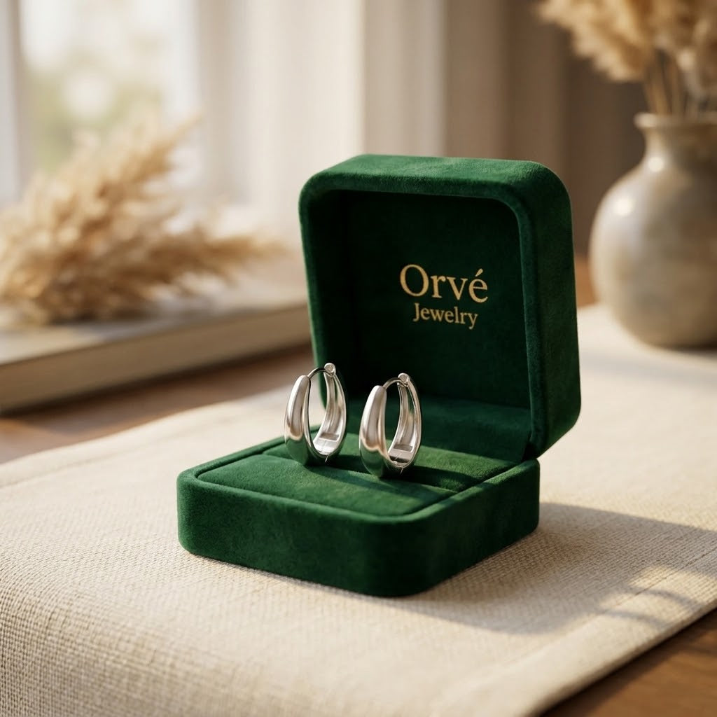 Valentina Silver Hoop Earrings — Waterproof Minimalist Everyday Hoops