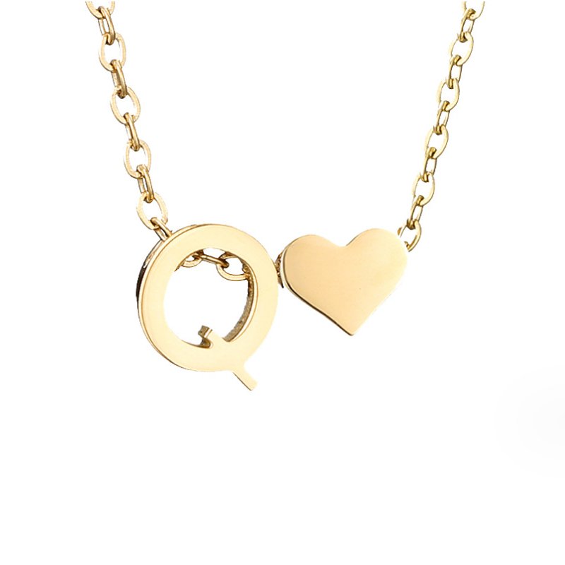Everlasting Heart Initial Necklace — Personalised Waterproof Gold Necklace