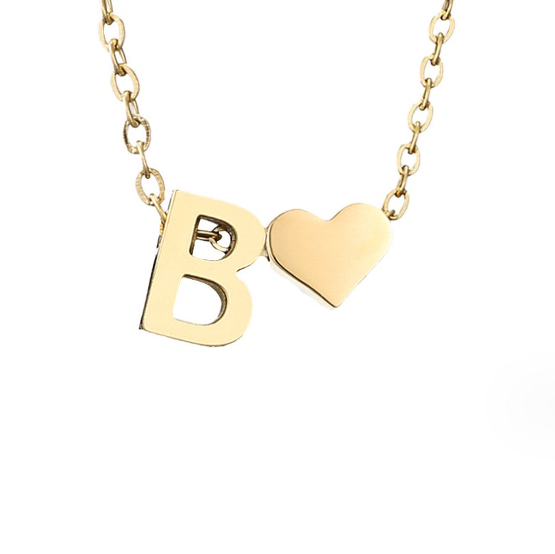 Everlasting Heart Initial Necklace — Personalised Waterproof Gold Necklace