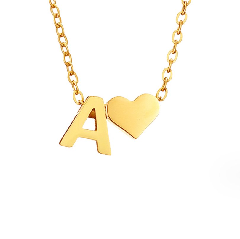 Everlasting Heart Initial Necklace — Personalised Waterproof Gold Necklace