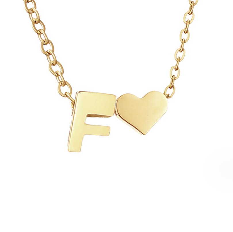 Everlasting Heart Initial Necklace — Personalised Waterproof Gold Necklace