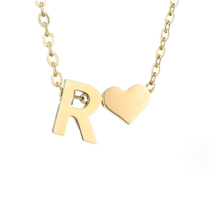 Everlasting Heart Initial Necklace — Personalised Waterproof Gold Necklace