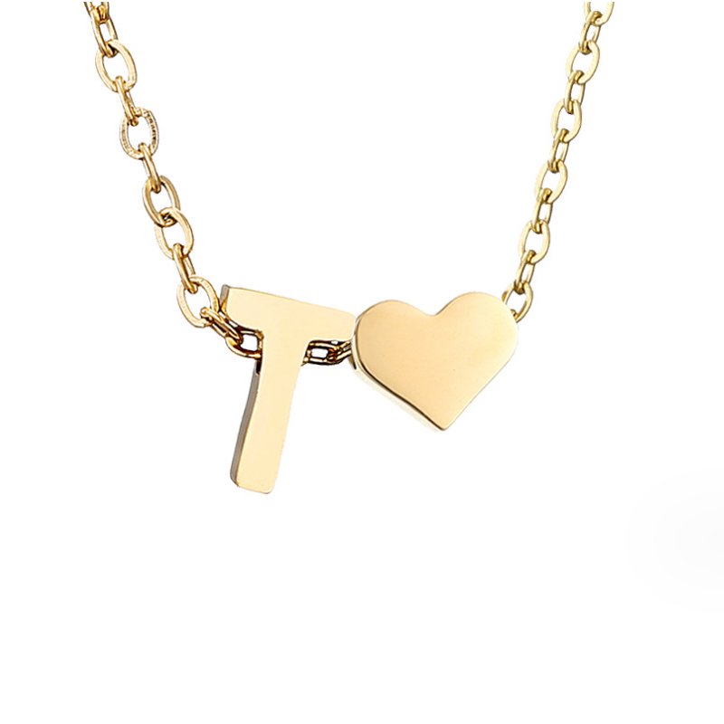 Everlasting Heart Initial Necklace — Personalised Waterproof Gold Necklace