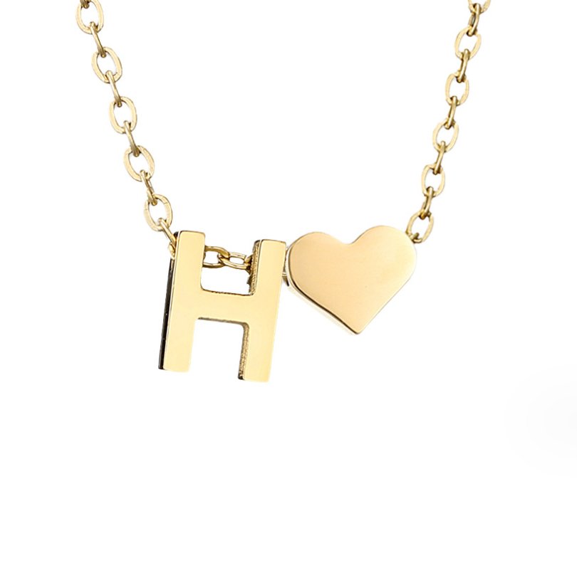 Everlasting Heart Initial Necklace — Personalised Waterproof Gold Necklace