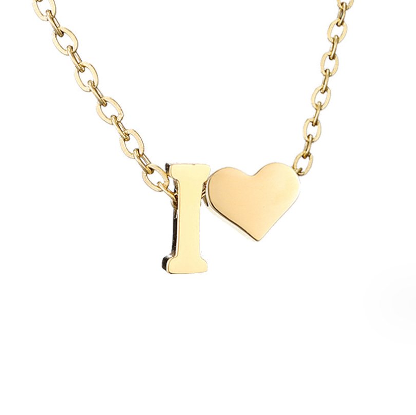 Everlasting Heart Initial Necklace — Personalised Waterproof Gold Necklace