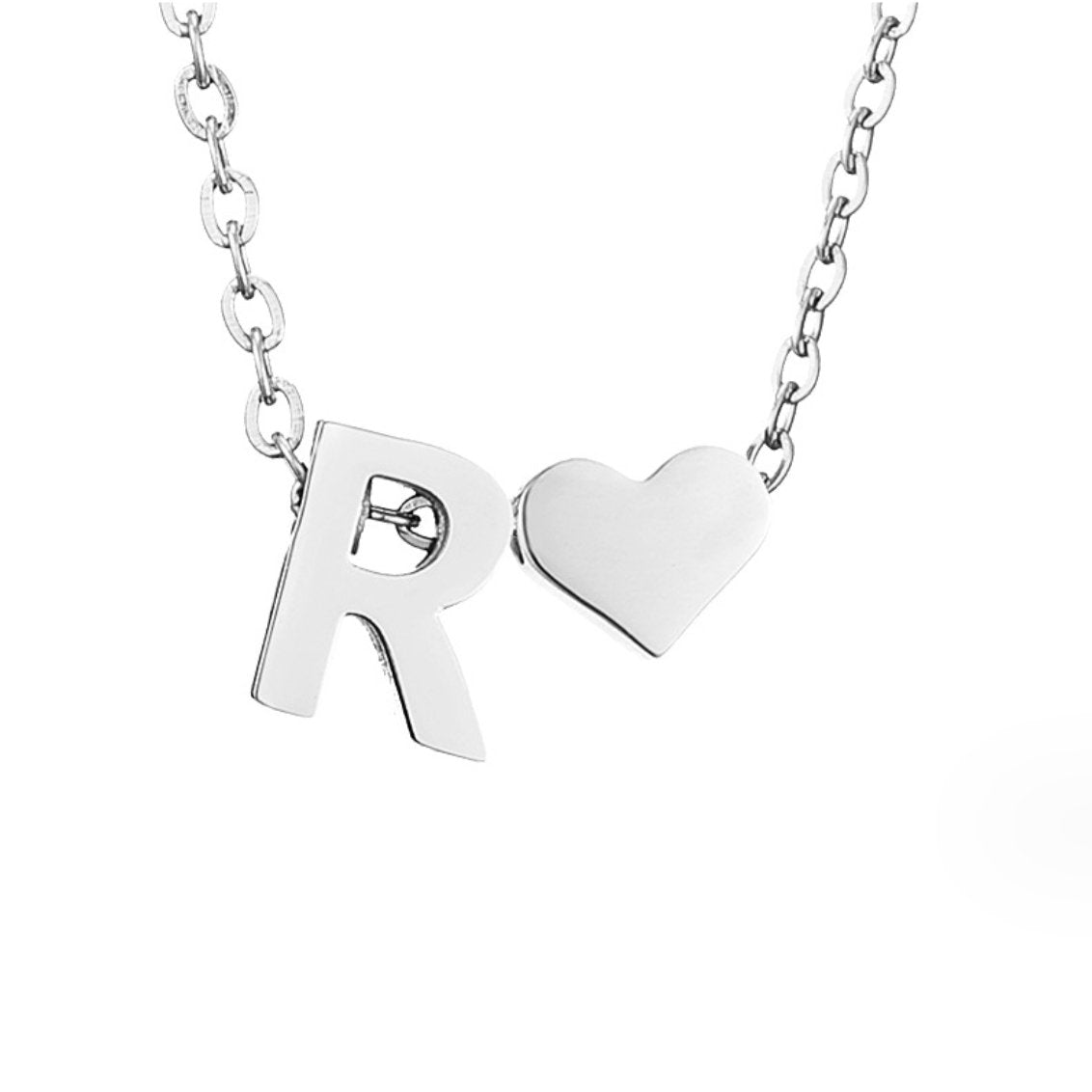 Forever Love Silver Necklace — Personalised Waterproof Initial Pendant Necklace
