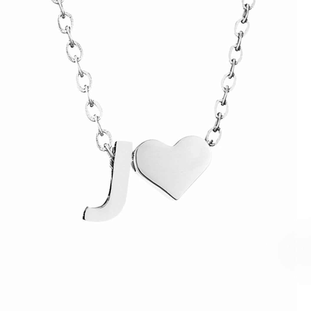 Forever Love Silver Necklace — Personalised Waterproof Initial Pendant Necklace