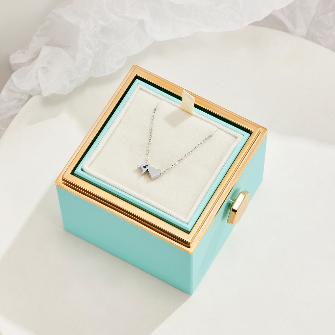 Forever Love & Letter Silver Necklace — Personalised Waterproof Initial Necklace