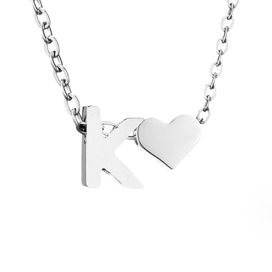 Forever Love Silver Necklace — Personalised Waterproof Initial Pendant Necklace