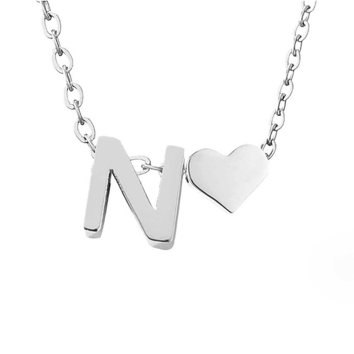 Forever Love Silver Necklace — Personalised Waterproof Initial Pendant Necklace