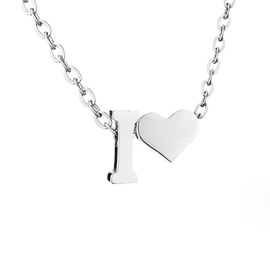 Forever Love Silver Necklace — Personalised Waterproof Initial Pendant Necklace