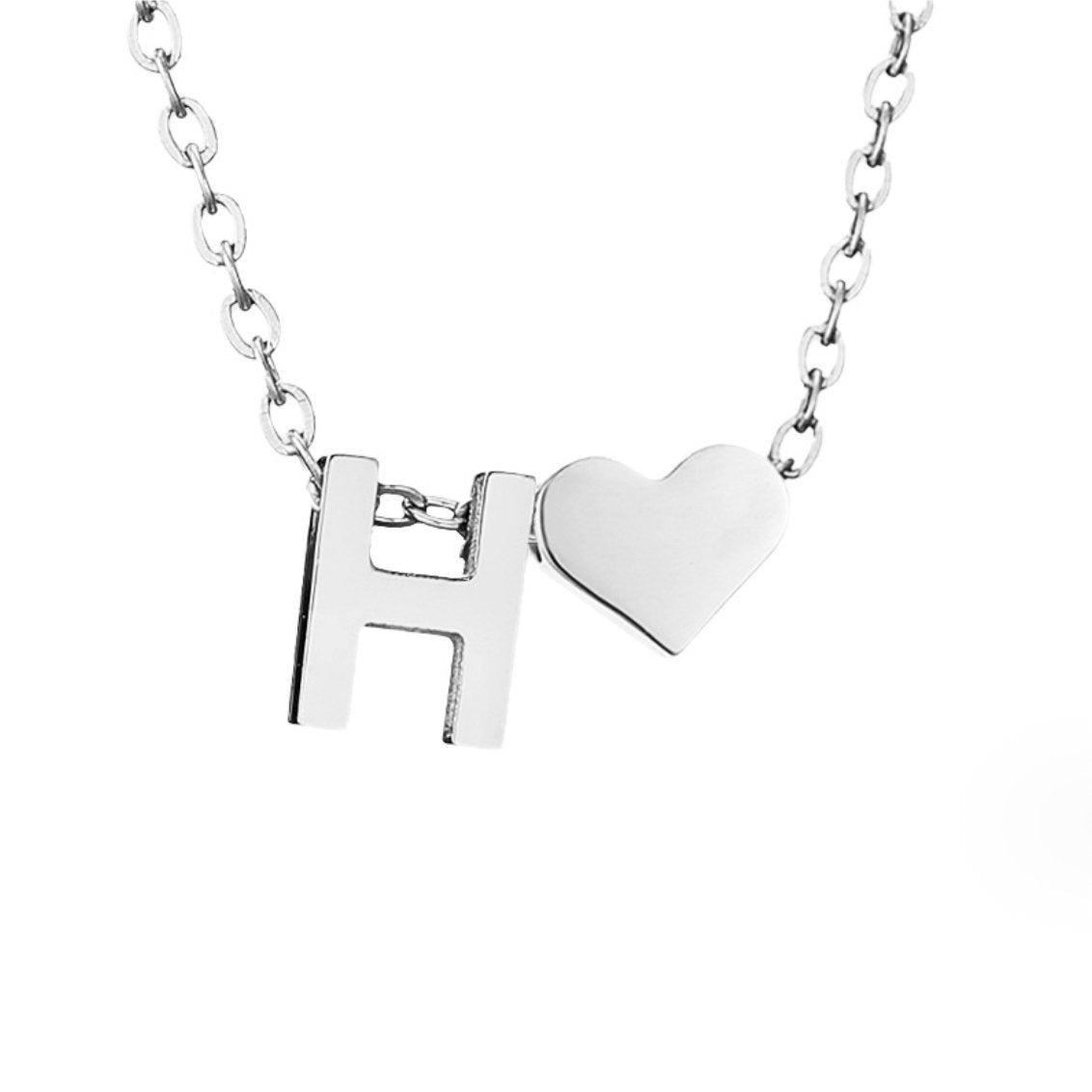 Forever Love Silver Necklace — Personalised Waterproof Initial Pendant Necklace