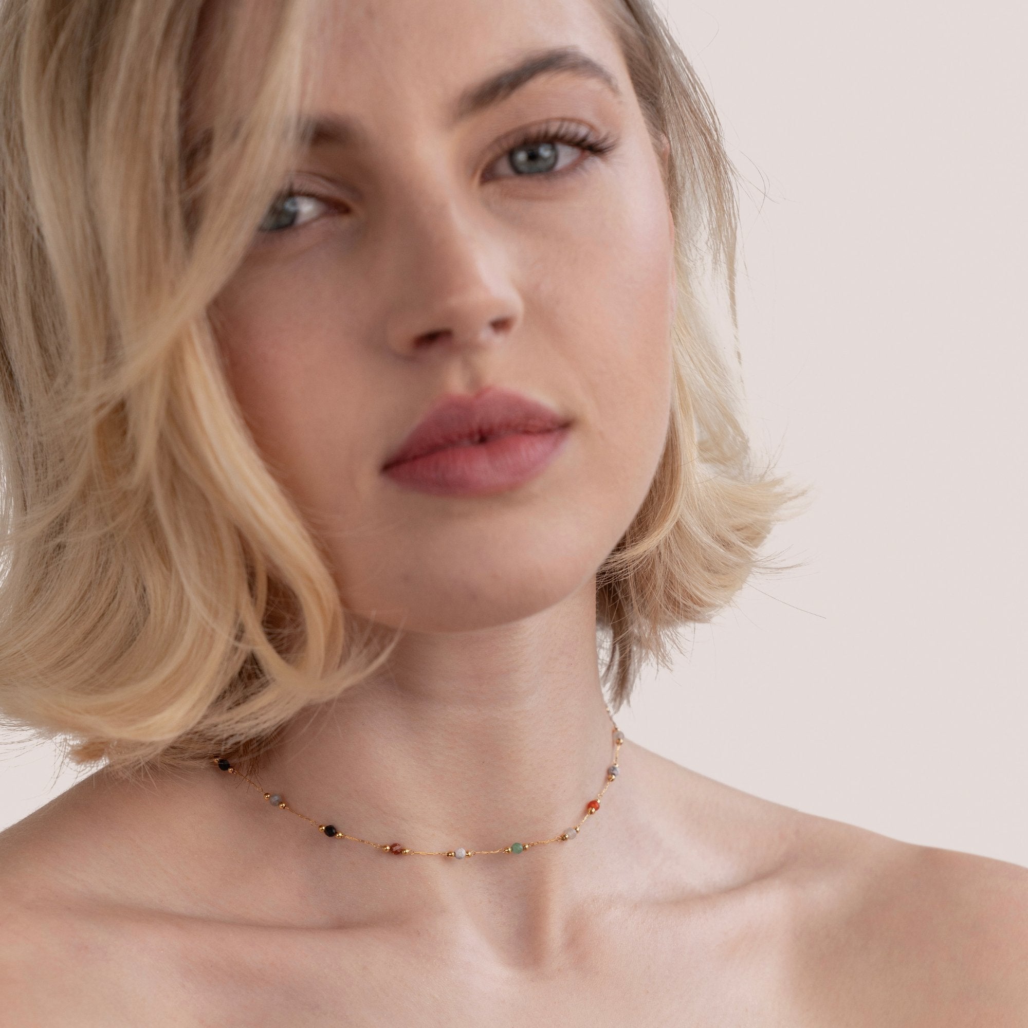 Luly Stone Pendant Necklace — Waterproof Minimalist Gold Necklace