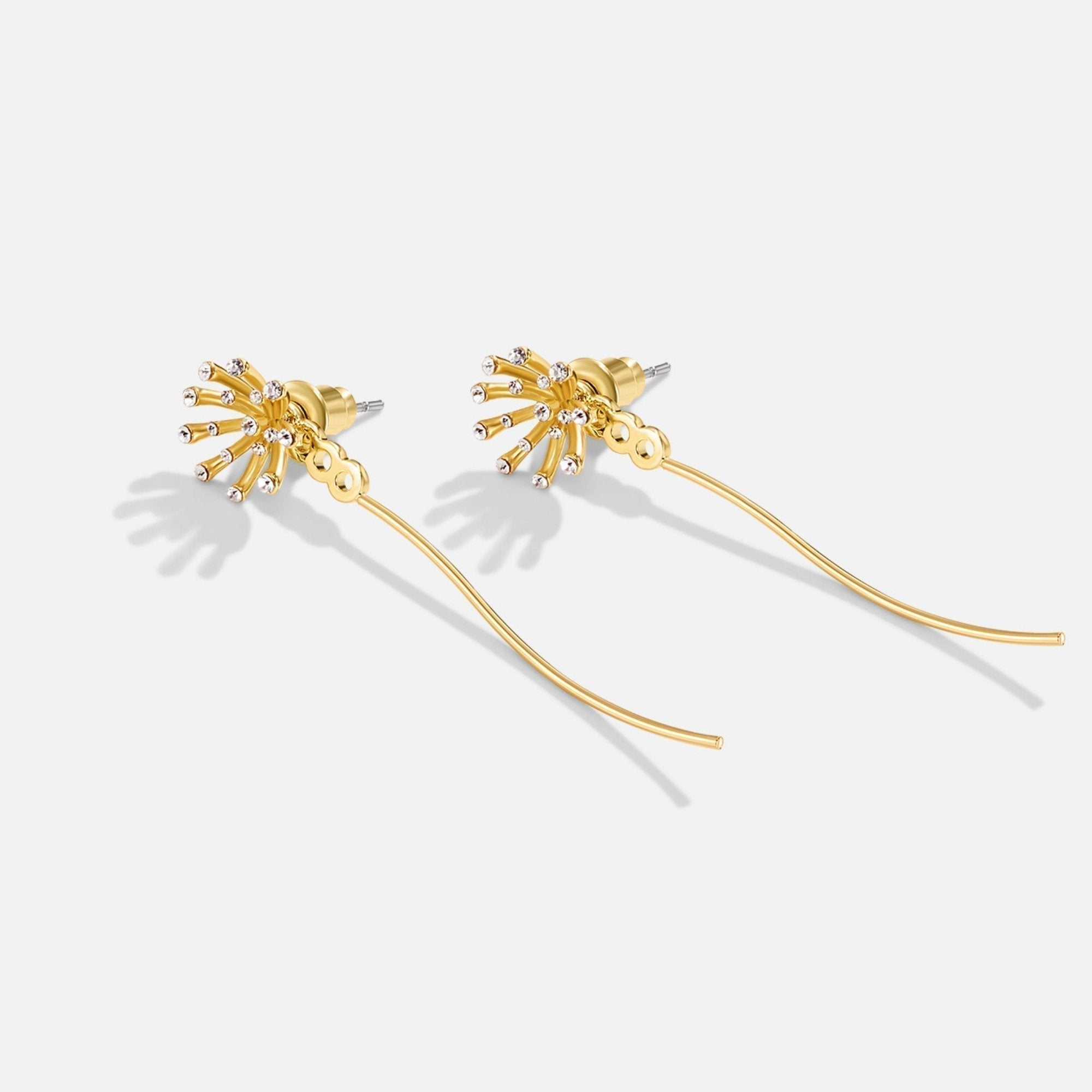 Wish Dandelion Drop Earrings — Nature-Inspired Gold Statement Earrings