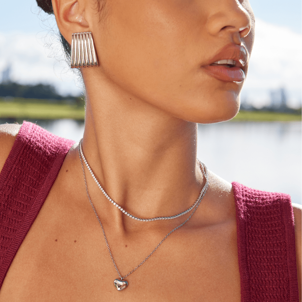 Nova Silver Earrings — Waterproof Modern Statement Earrings