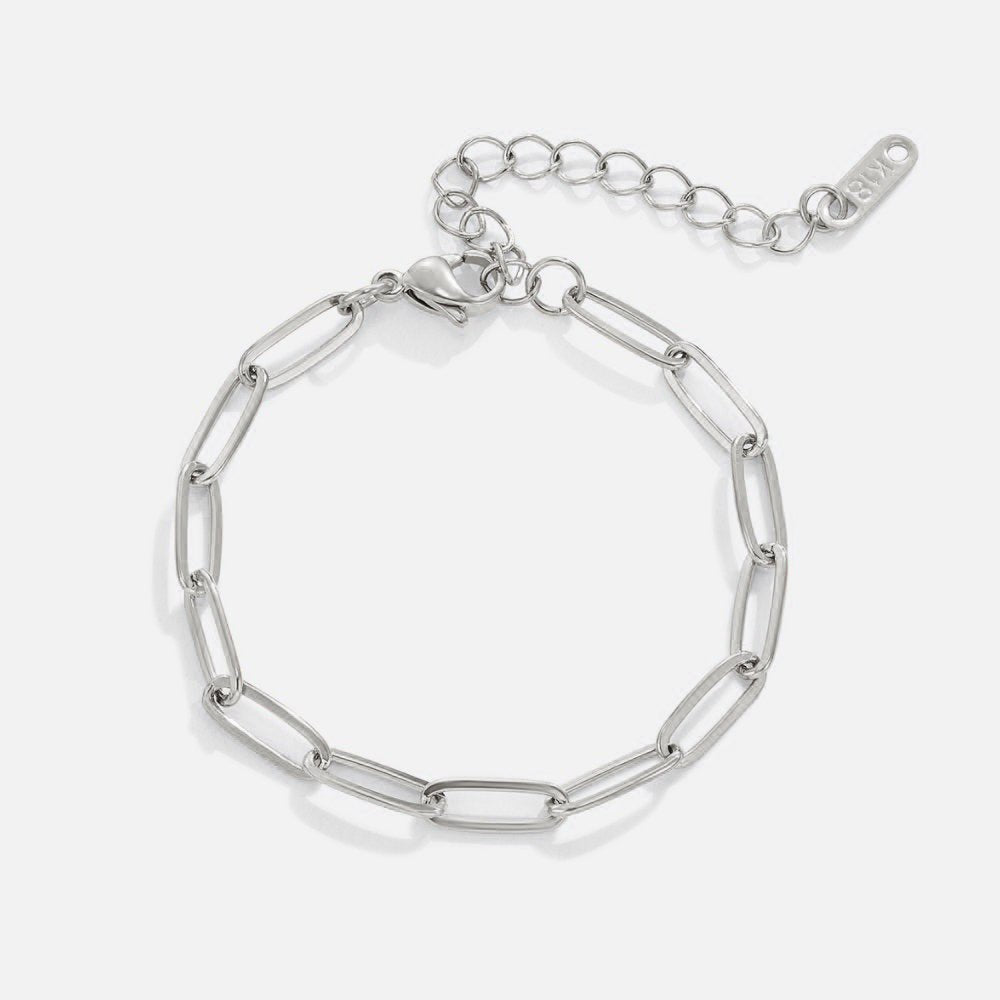 Paperclip Silver Bracelet — Waterproof Minimalist Everyday Chain Bracelet
