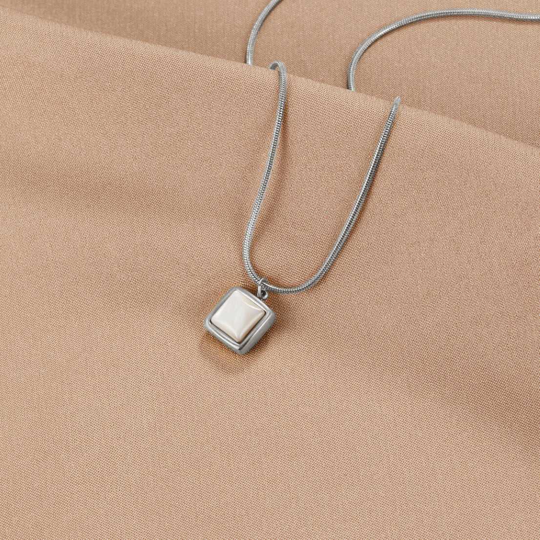 Riva Moonstone Pendant Necklace — Waterproof Ethereal Silver Necklace