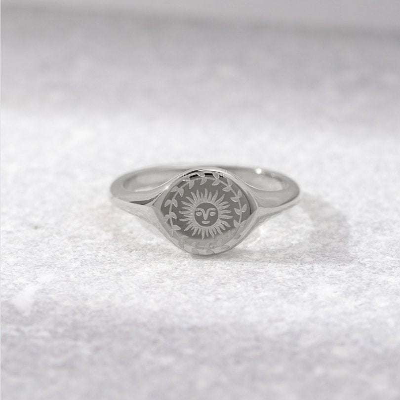 Summer Solstice Silver Ring — Waterproof Minimalist Silver Plated Band Ring